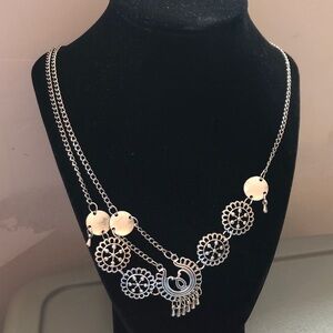 Elegant Silver Necklace with Floral Accents